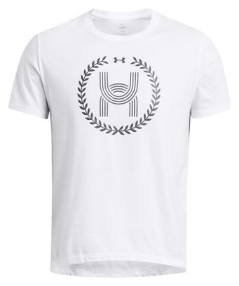 Maillot manches courtes Under Armour Launch Blanc Homme