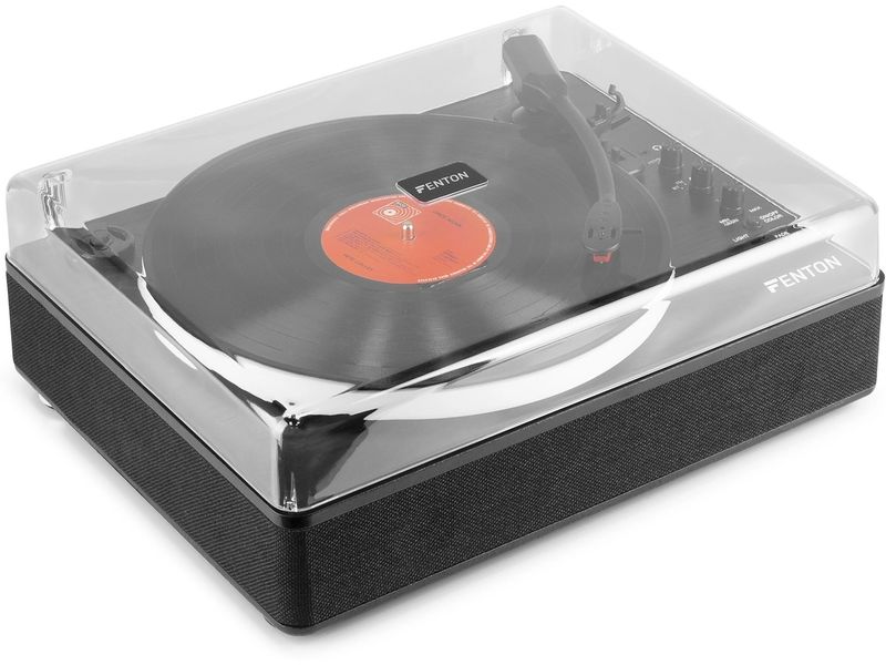 Fenton Plattenspieler RP162LED Schwarz Plattenspieler mit Bluetooth und farbwechselnden LEDs