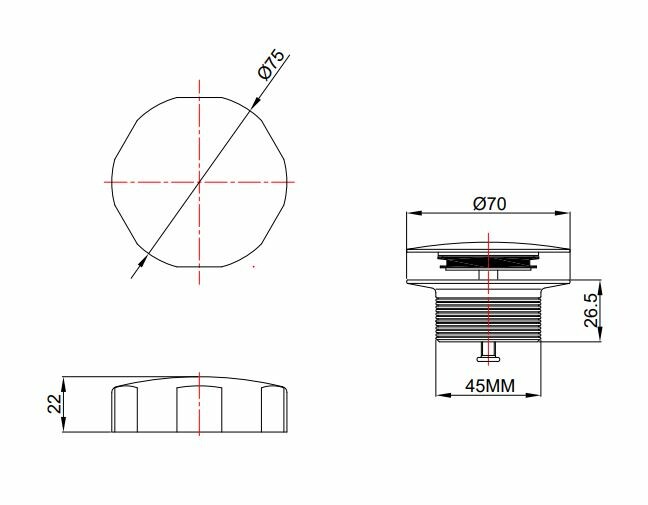 Mueller knop/plug badoverloopcombinatie mat wit