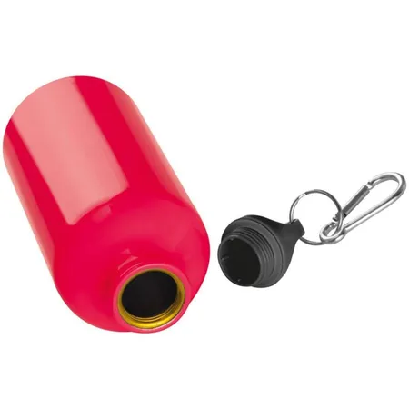 Macma Aluminium Trinkflasche mit Karabinerhaken, 500 ml, rot