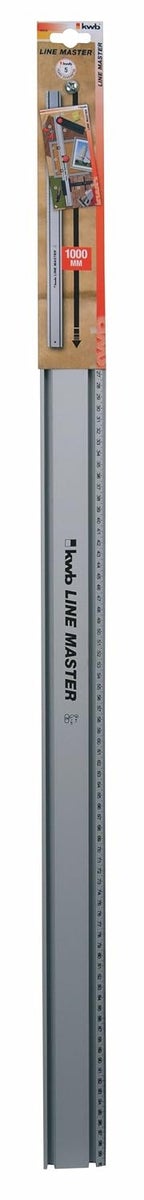 kwb LINE MASTER Precisieliniaal 1000 mm Universele geleiderail voor cirkelzaag, decoupeerzaag en frees, zilver
