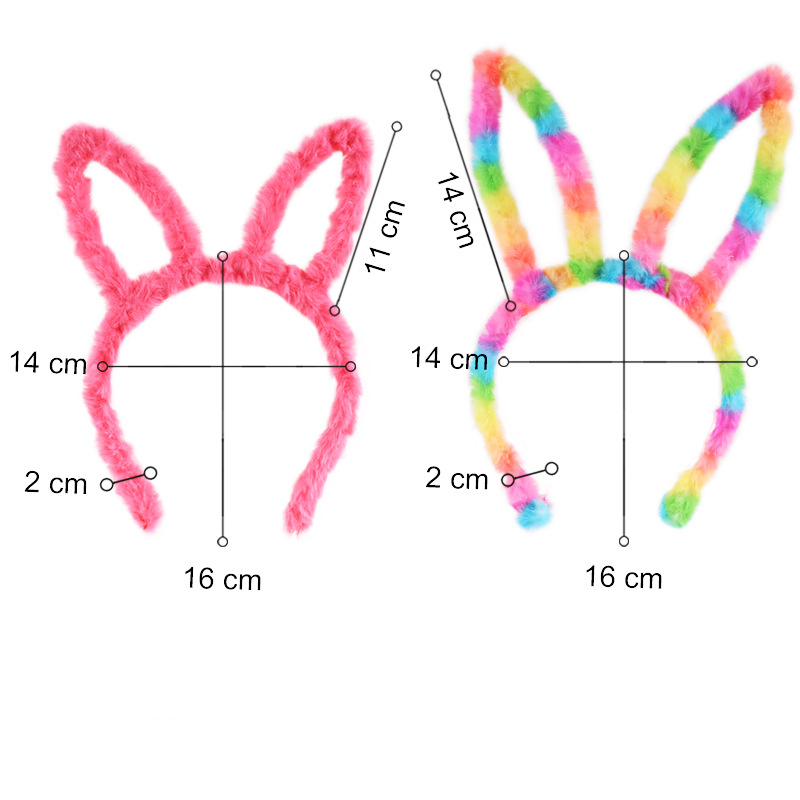 (9er Set) Plüsch Osterhasen Ohren Haarreif Fasnachts Kostüm Zubehör Motto Party Accessoire Bunny Foto Requisite - Assortiert