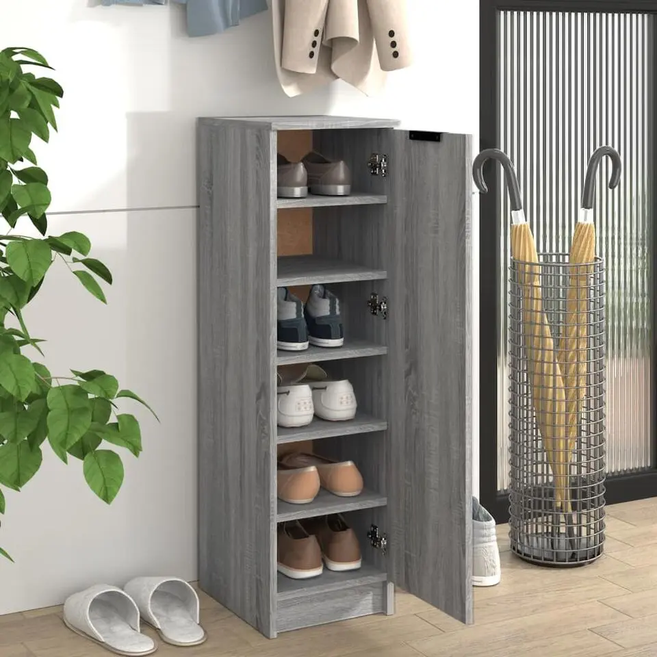 vidaXL - Schoenenrek - Grijs - Bewerkt hout