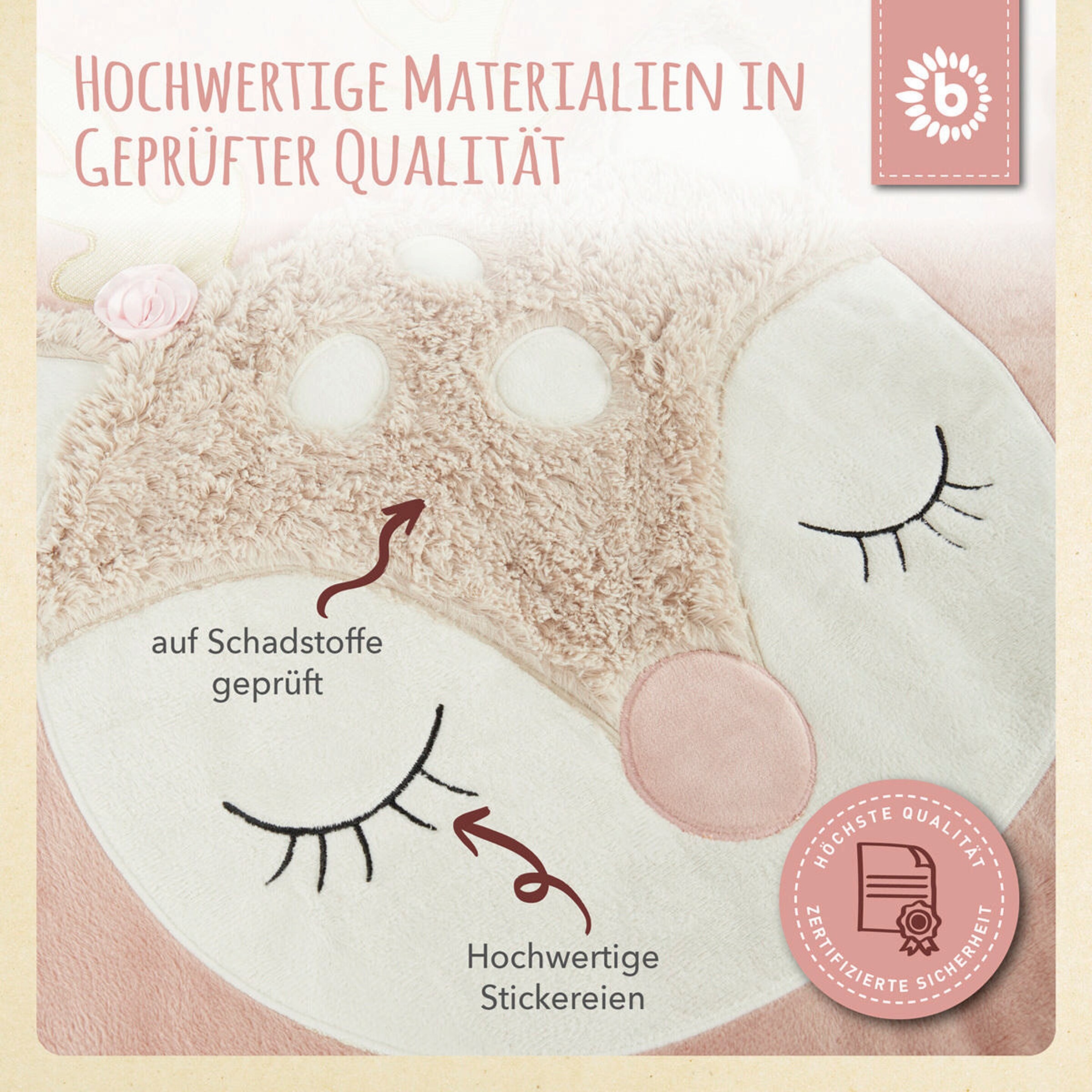 Bieco Krabbeldecke mit Aktivität Reh - ab Geburt Rosa