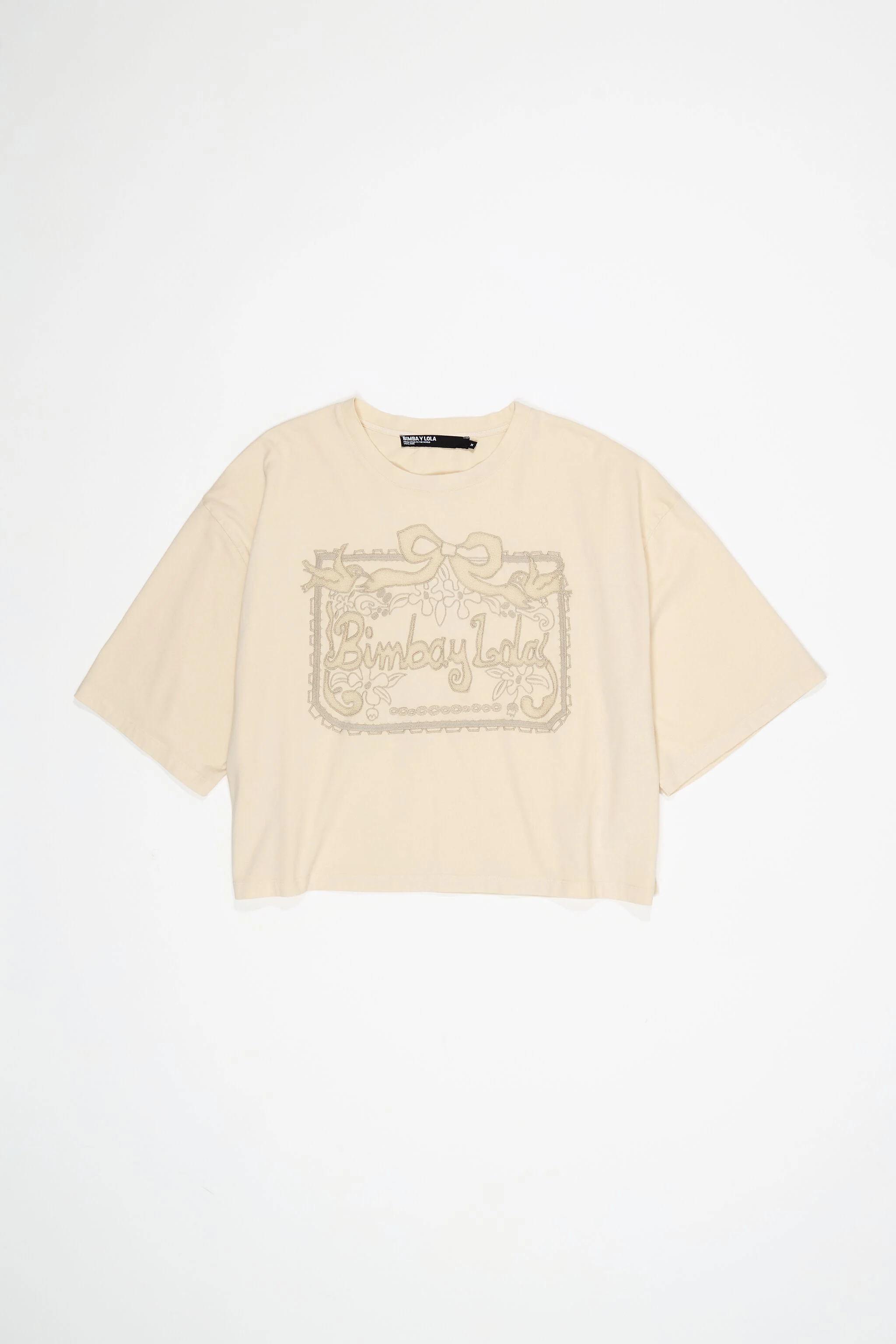 Camiseta com logo Vanilla maxi broderie anglaise
