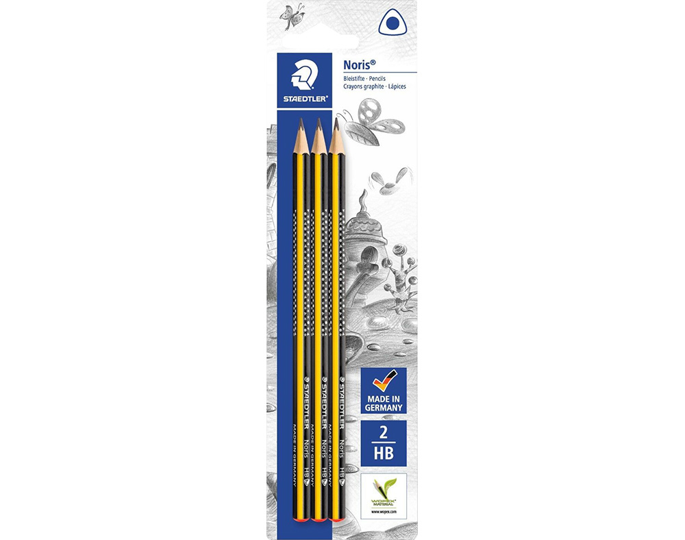 LÁPIS GRAFITE TRIANGULAR NORIS STAEDTLER WOPEX 3 UNIDADES