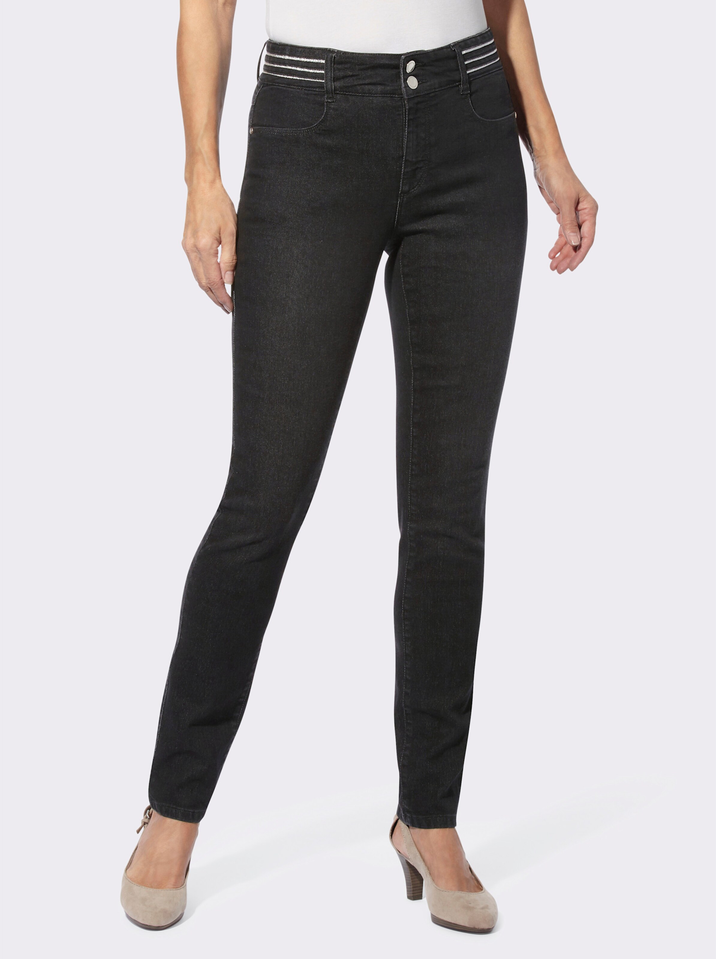 Jeans mit verziertem Bund