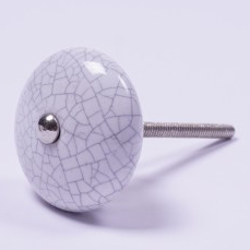 Keramik Möbelknopf, handglasiert, weiß, Ø 4 cm günstig bestellen