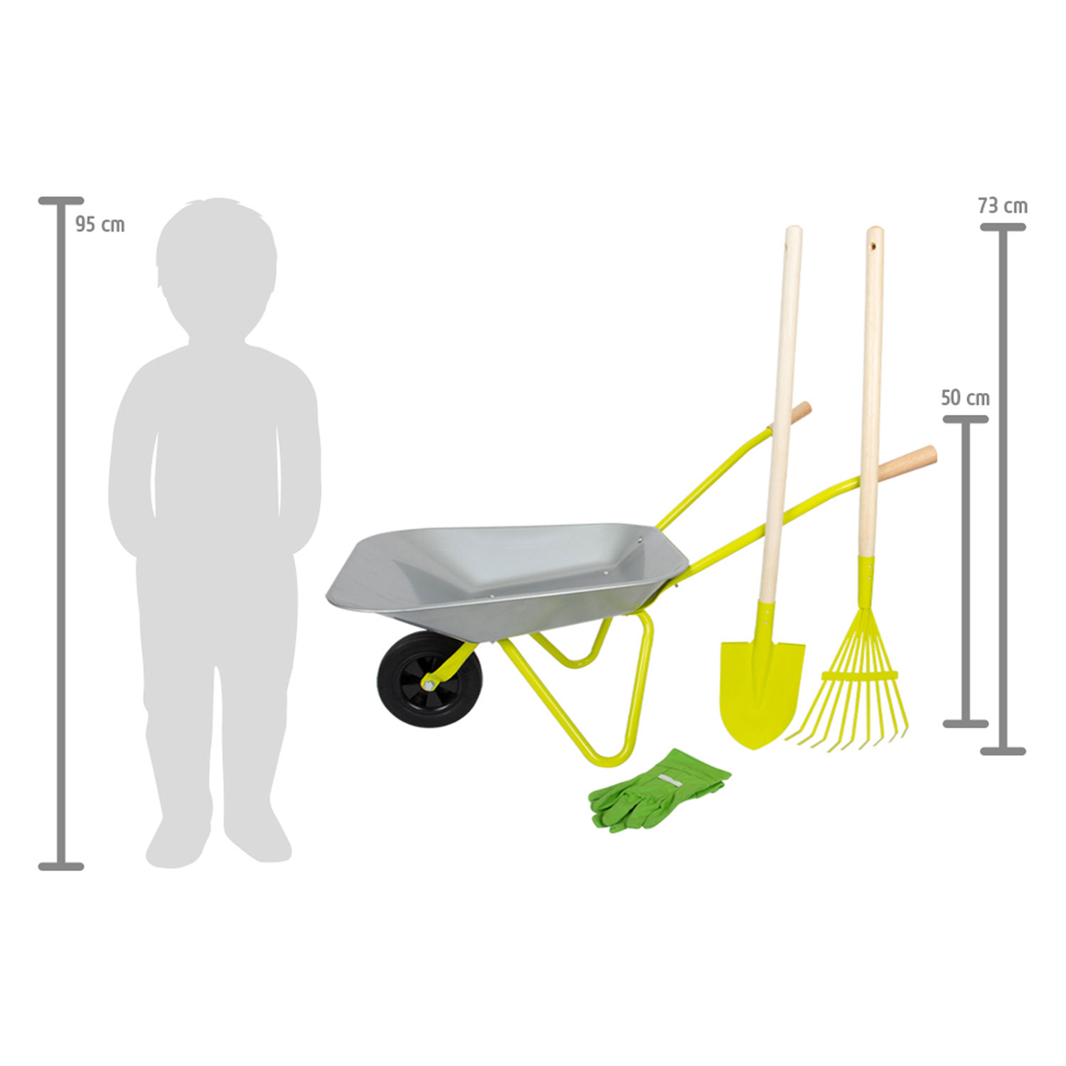 Small Foot - Metalen Kruiwagen met Tuingereedschap, 5dlg.
