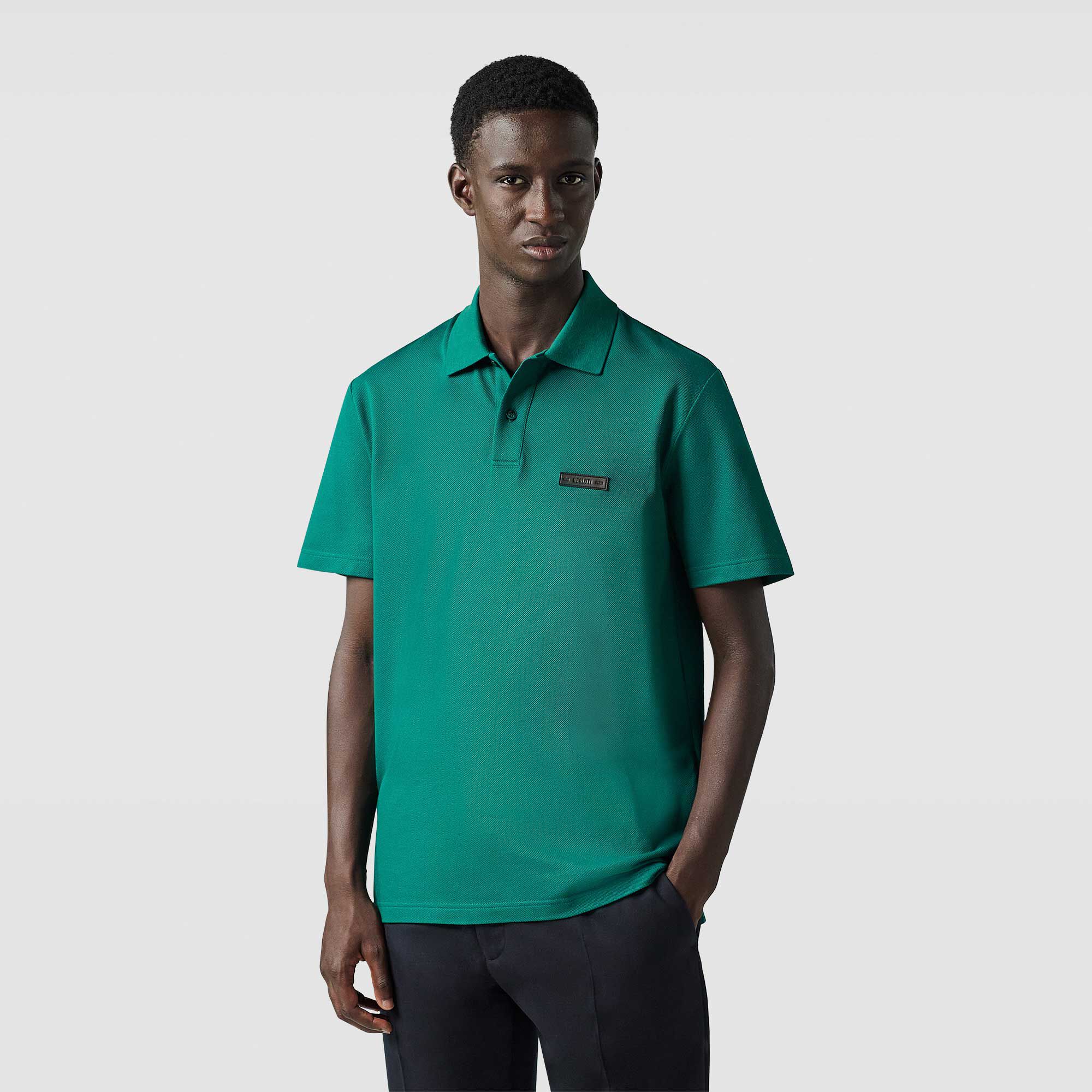 Polo Pique Avec Detail En Cuir