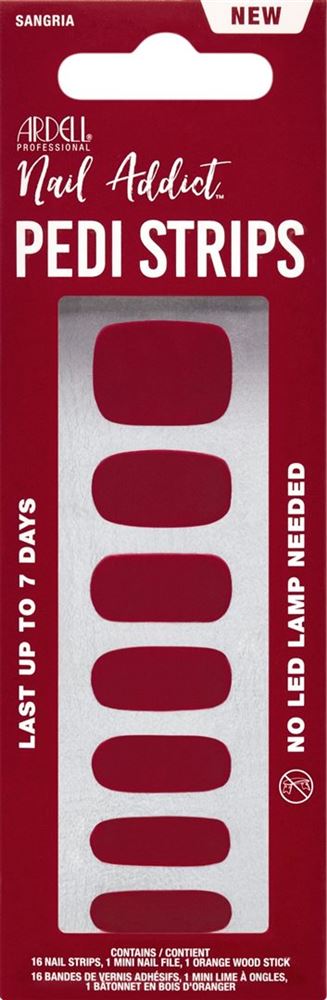 ARDELL Nail Addict Nail Strips Pedicure<br>16 Stück, Sangria
