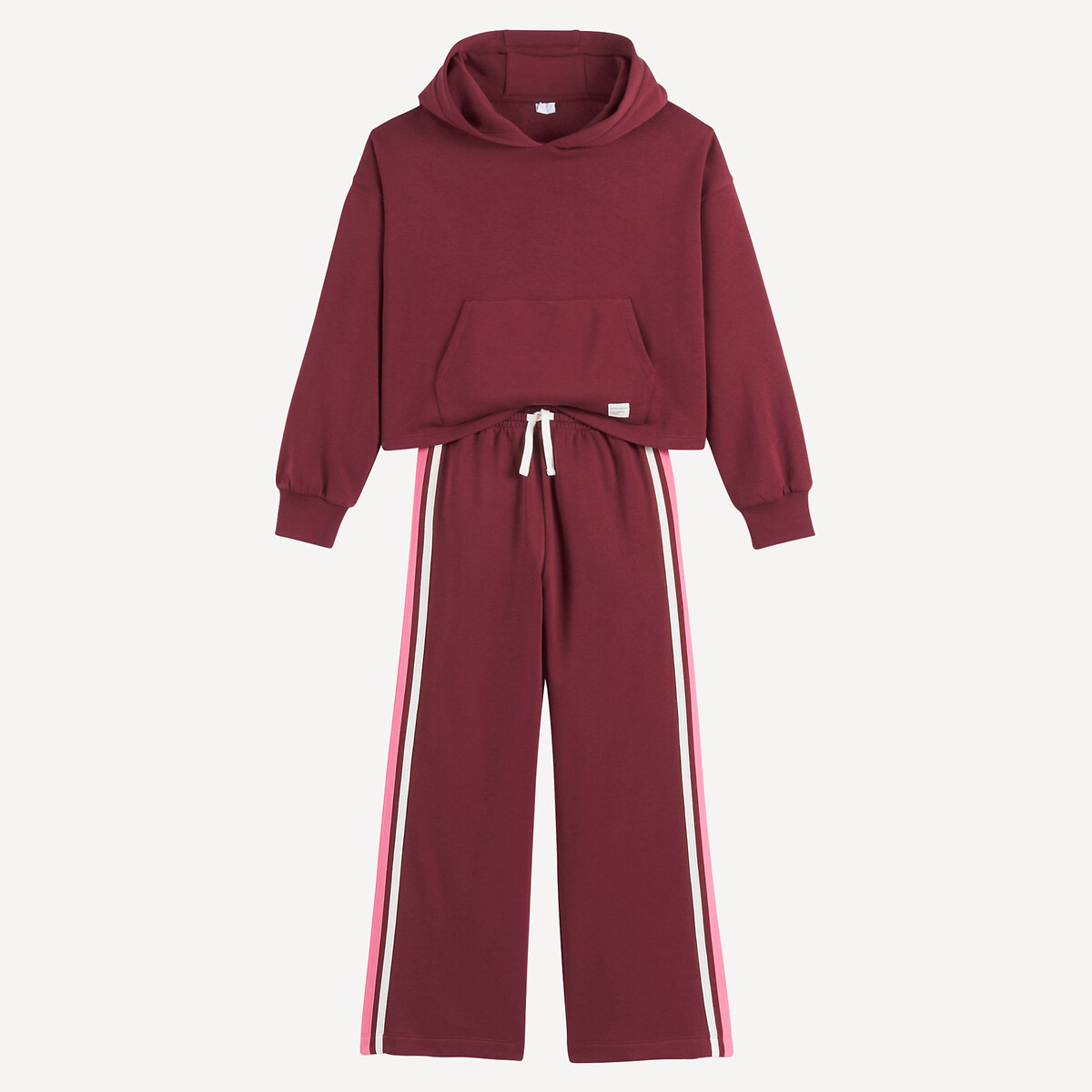 COLEÇÃO LA REDOUTE<br>Conjunto de 2 peças, moletom com capuz e calça de moletom, em fleece