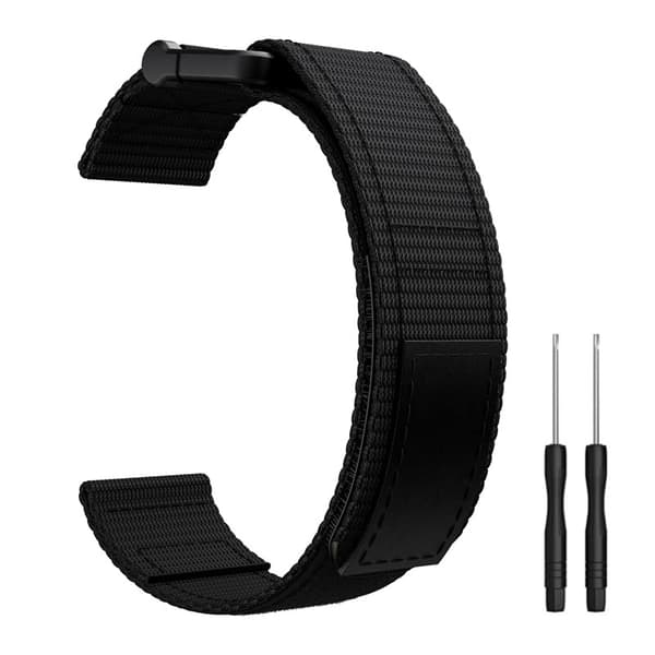 INF Klokkereim 22 mm for Garmin Fenix 5/6/7 Forerunner Approach Nylon Sort