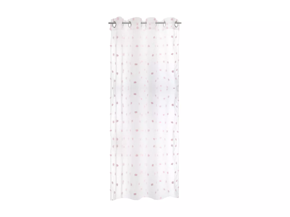 WELL HOME - Rideau enfant Pompons blancs et roses