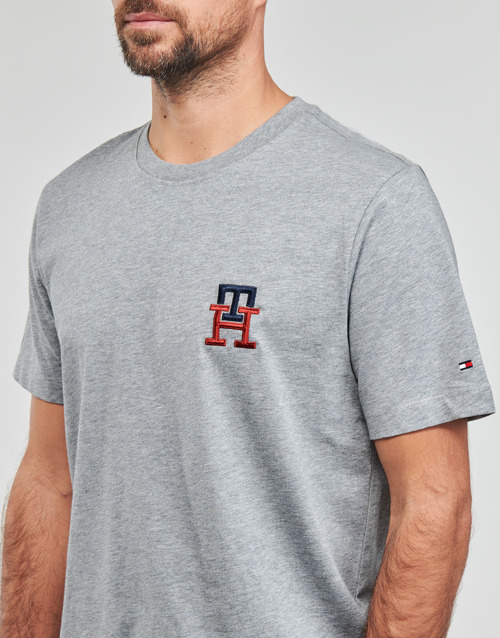 Tommy Hilfiger - ESSENTIAL MONOGRAM TEE - Gris Chiné