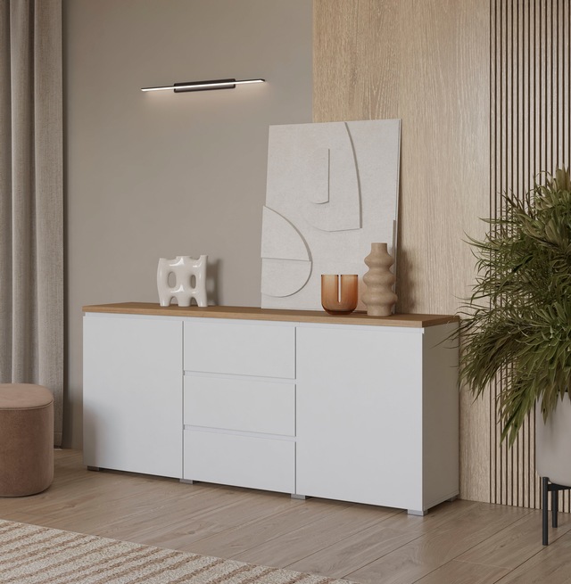INOSIGN Sideboard »Modo, Breite 150 cm, moderne grifflose Kommode 2Türen/3 SK« Schubladenkommode mit viel Stauraum, Einlegeböden verstellbar
