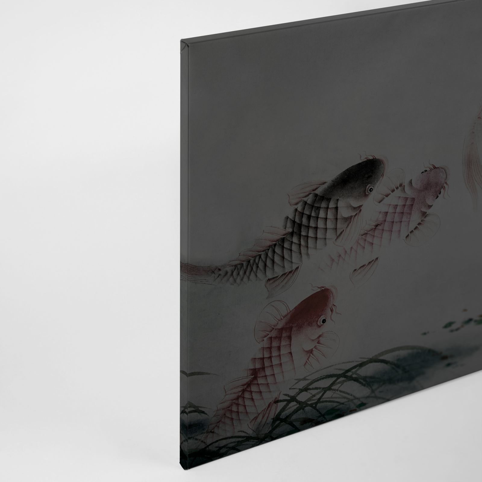 Leinwandbild KOI - grau-braun - 90x60 cm