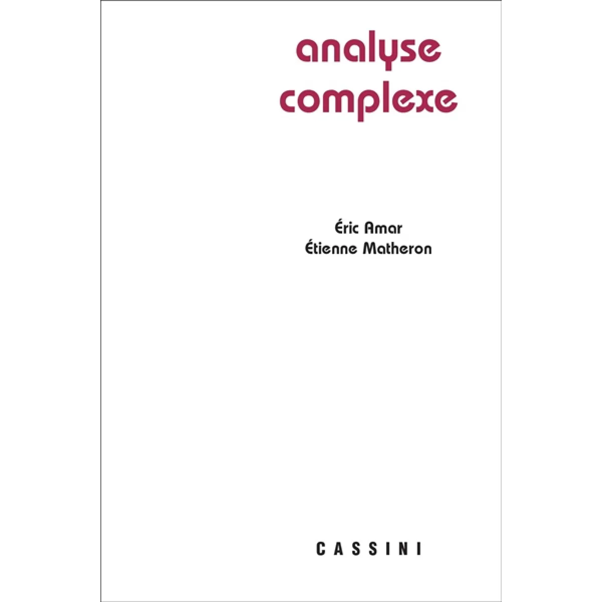 Analyse complexe