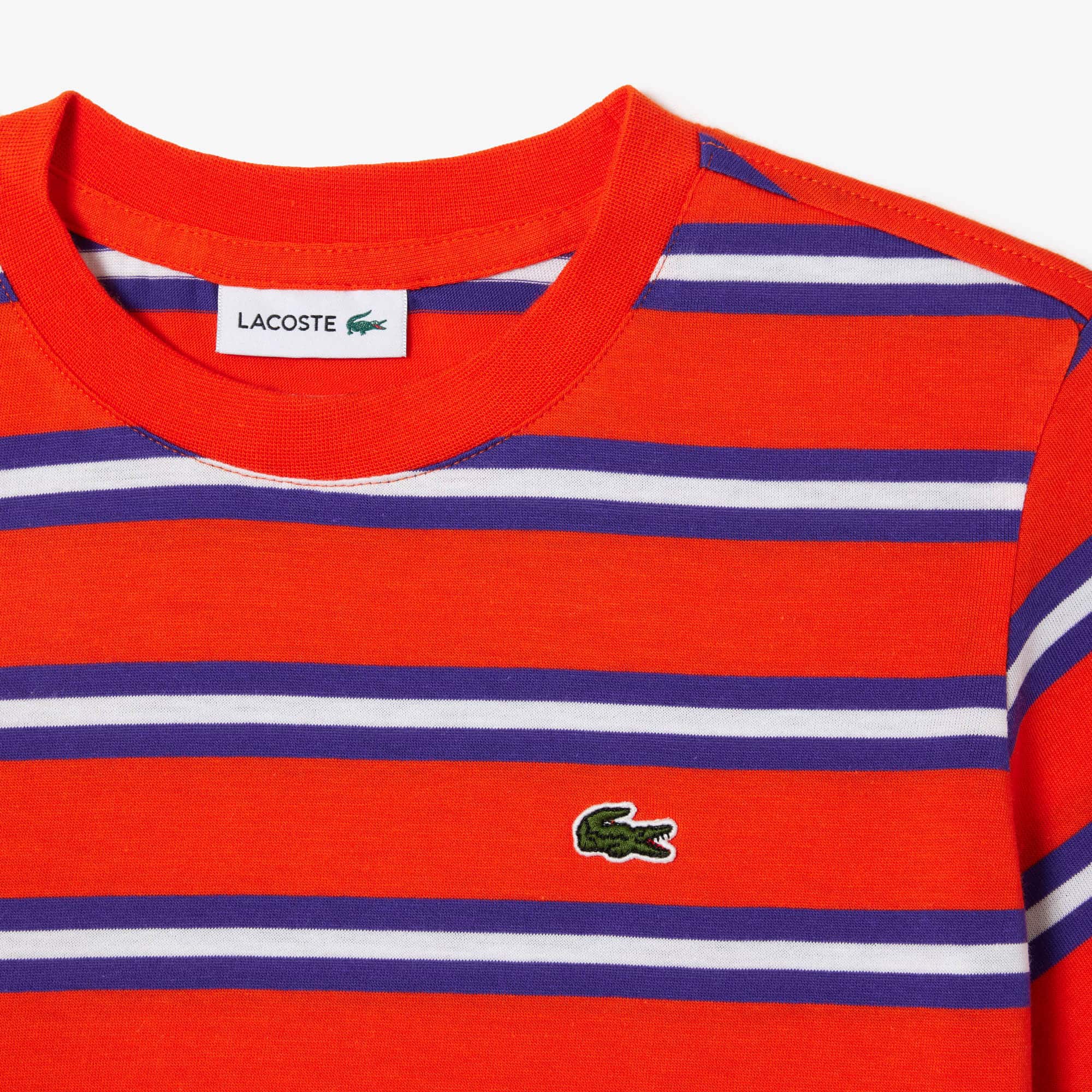 Kinder LACOSTE T-Shirt aus Baumwolljersey mit Streifen T-Shirts & Hemden - Orange - Lacoste - Kinder