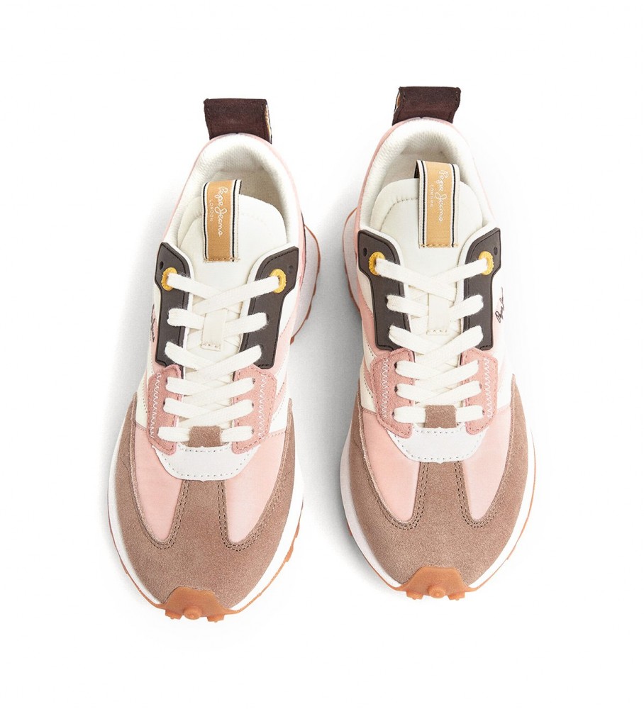 Tênis Pepe Jeans Lucky Grand de couro rosa