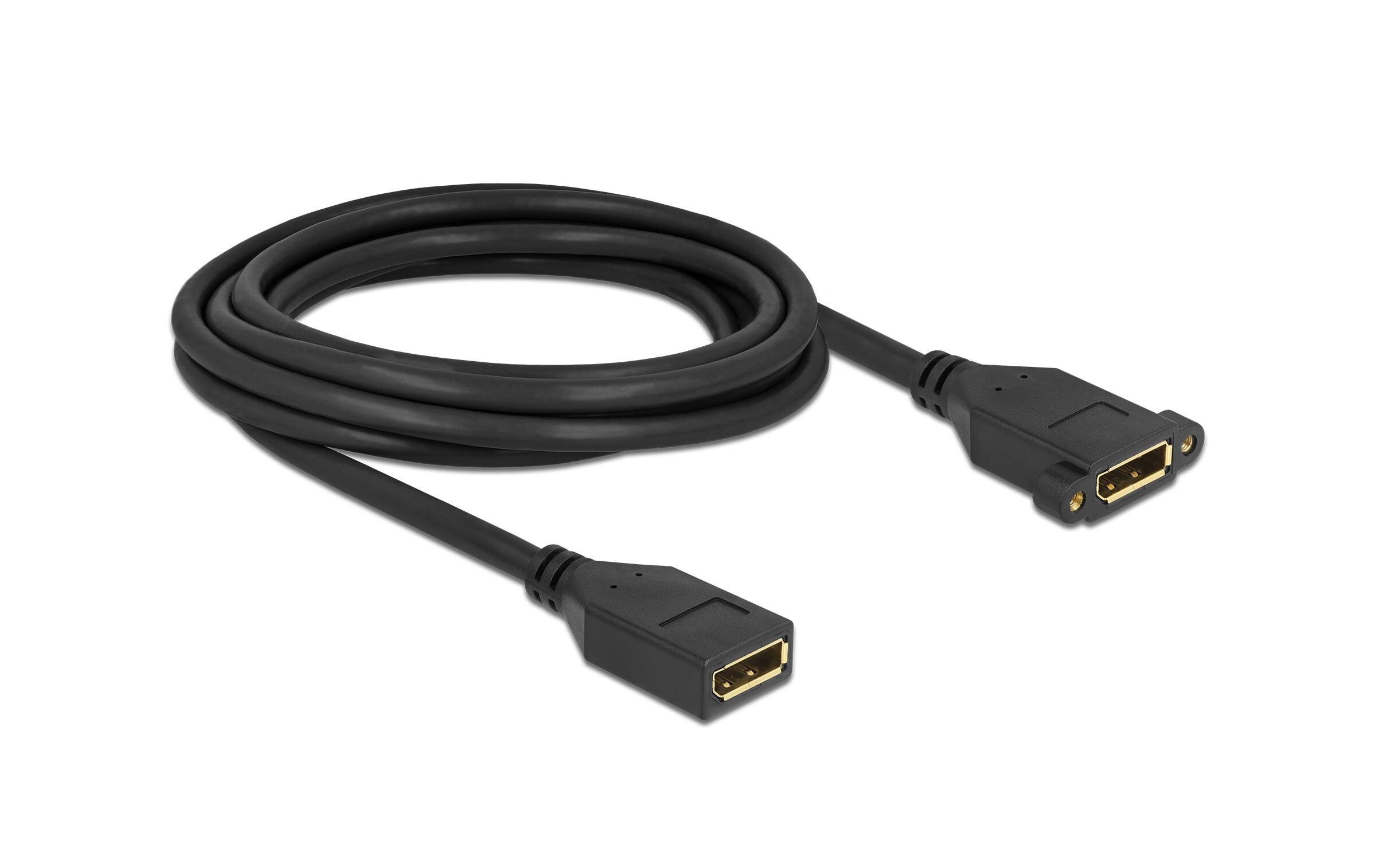 Verlängerungskabel DisplayPort - DisplayPort, 3 mDisplayPort 1.2 Kabel Buchse zu Buchse zum Einbau 4K 60 Hz 3 m