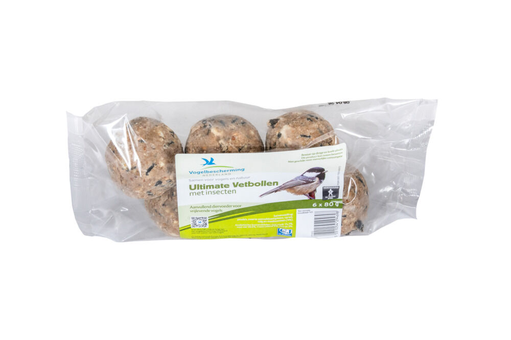 Vogelbescherming Vetbollen - Met insecten - 6 Stuks - insecten