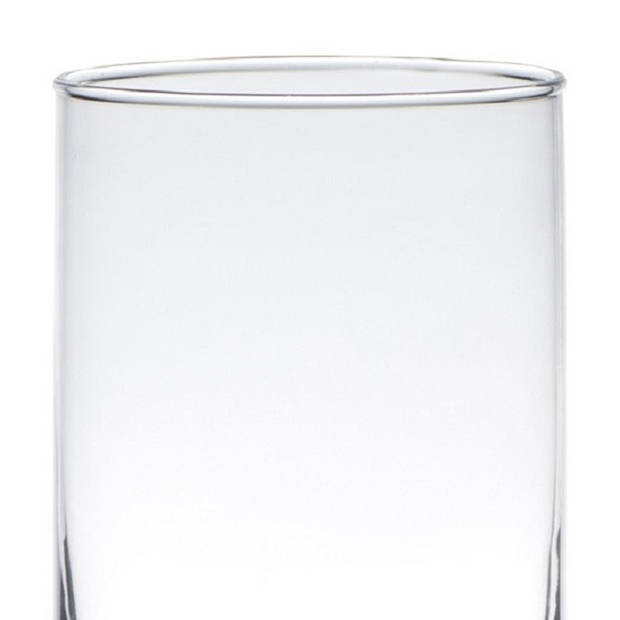 Hakbijl Glass Cilinder vaas - glas - transparant - D12 x H15 cm - Bloemen - Boeketten - Siertakken - Vazen