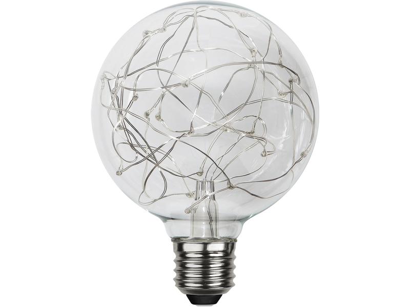 Star Trading Lampe G95 Decoled 1.5 W (10 W) E27 Warmweiss Filamentleuchtmittel in Globeform mit integrierter Lichterkette
