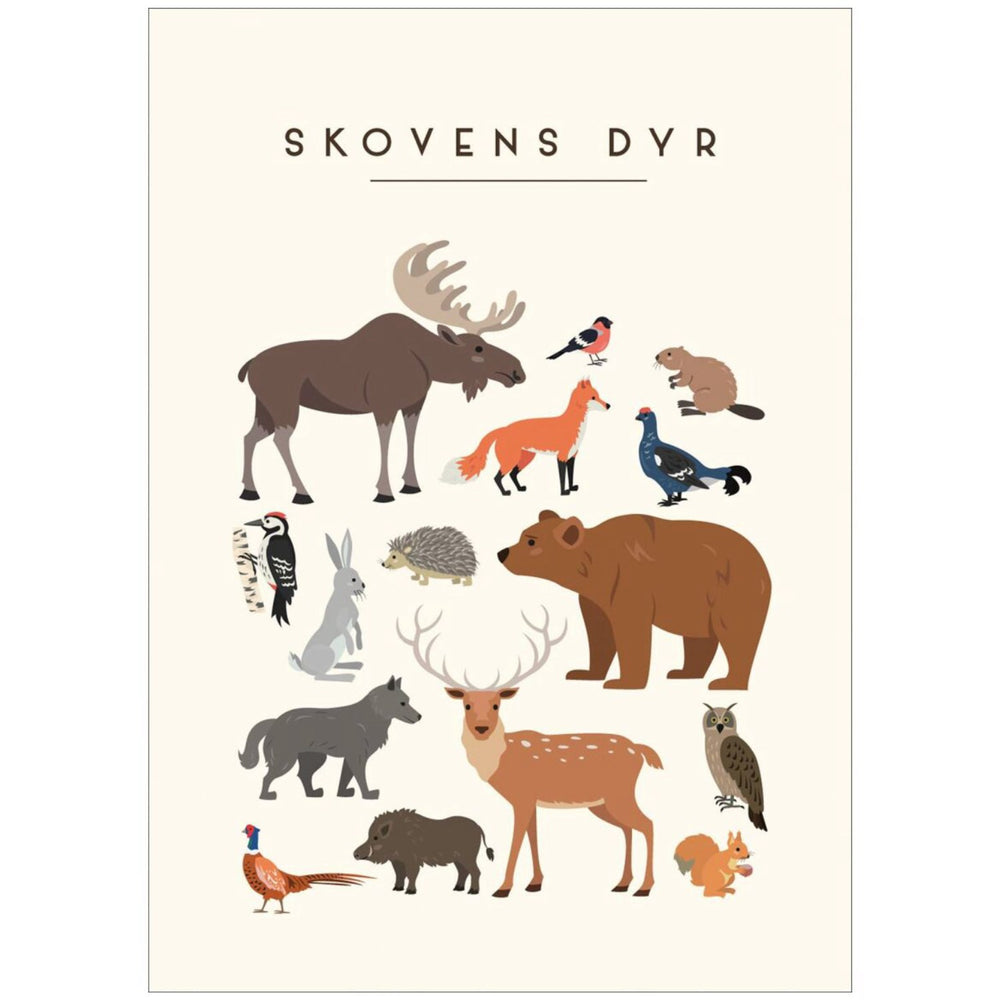 Køb Poster & Frame Citatplakat - Skovens Dyr – Børneplakat