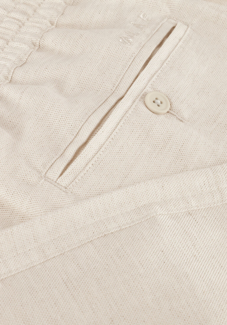 beige olaf hussein korte broek linen blend short