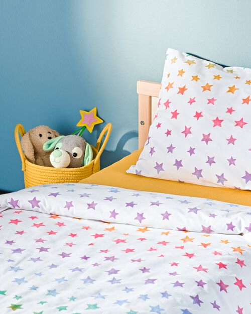 housse de couette coton doux enfant 120x150 étoiles