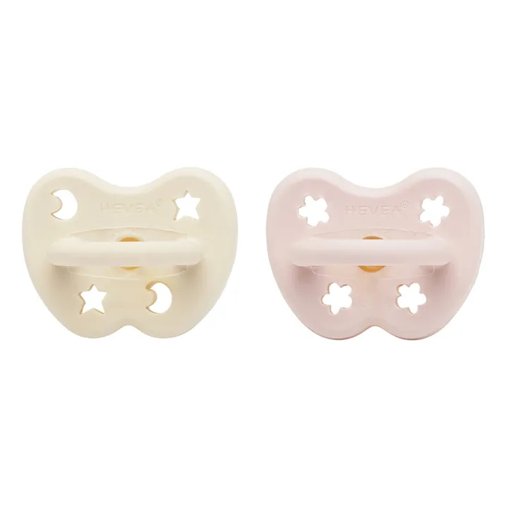 Hevea Tétine physiologique en caoutchouc naturel - Set de 2 | Blanc