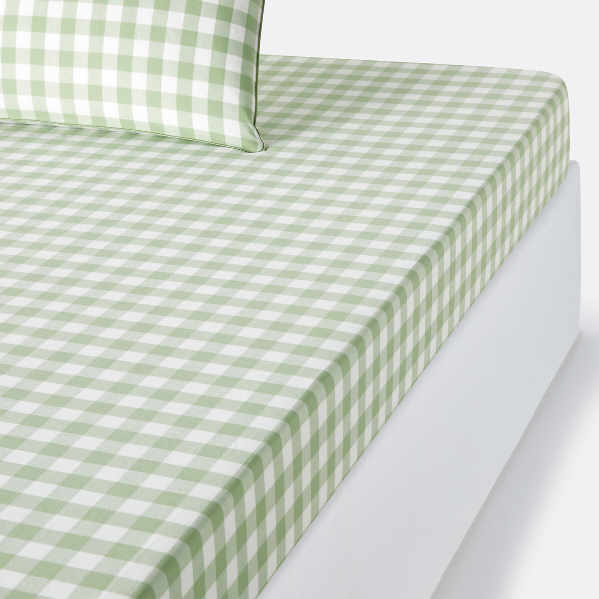 LA REDOUTE INTERIEURS<br>Lençol de algodão com elástico, dobrável, 30 cm, verde Veldi