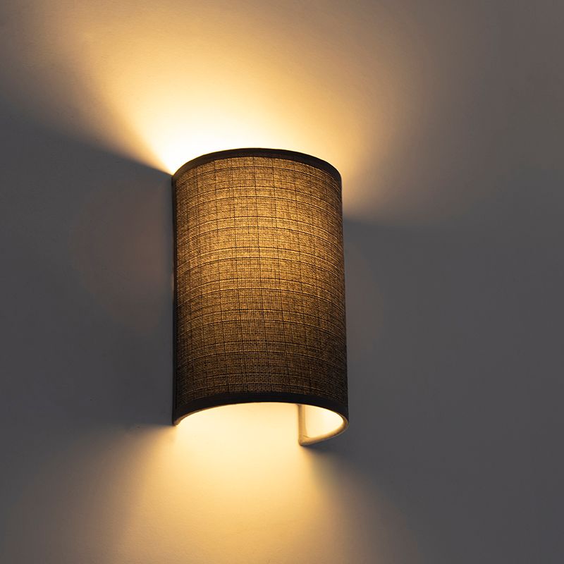 Moderne wandlamp grijs - Simple Drum Jute