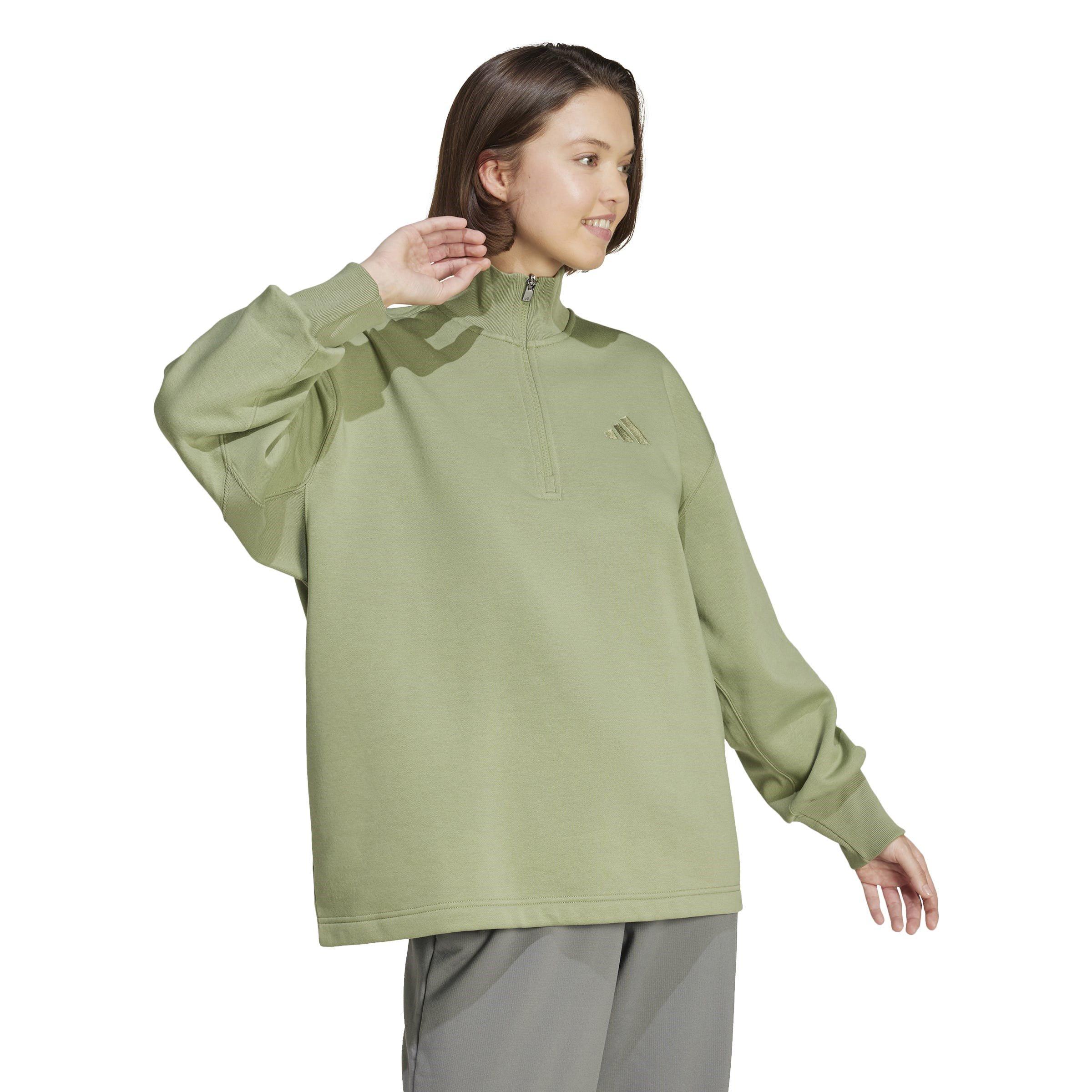 adidas All Szn Fleece Loose Quarter Zip Sweatshirt Womens