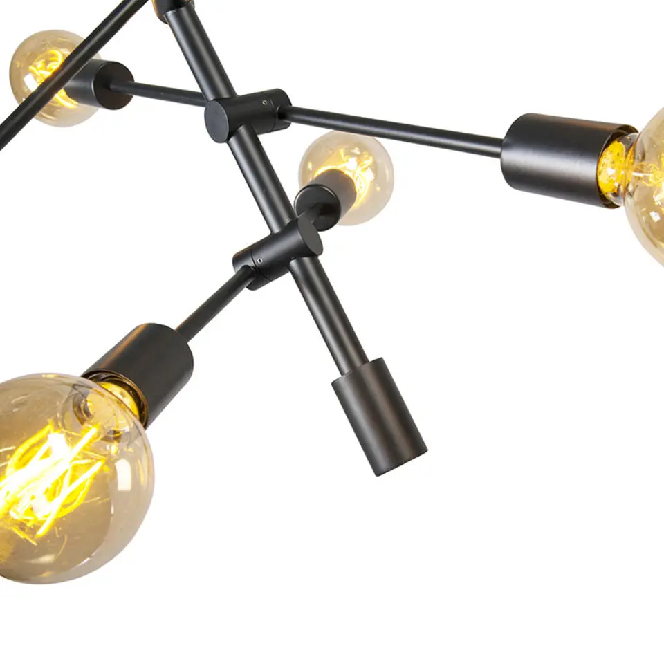 Qazqa hanglampen sydney zwart e27