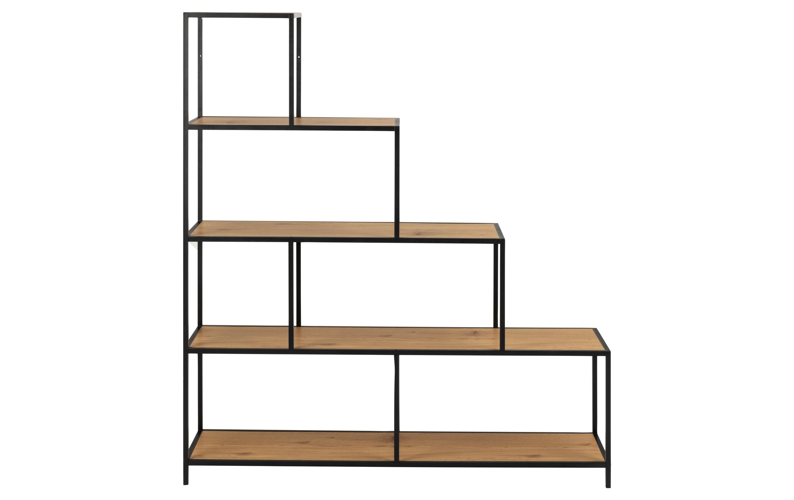 Regal Seaford 135 x 35 x 150 cm, Nature/Schwarz<br>Bücherregal