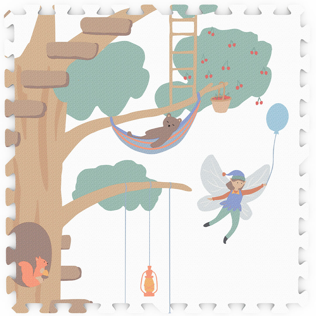 play&go 3-in-1 foam speelmat tiloo - treehouse - 120x180 cm