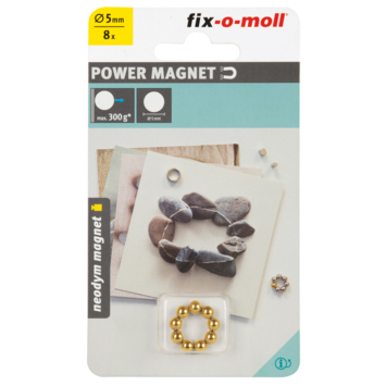 Magneet kogel Neodymium goud 5mm 8 stuks