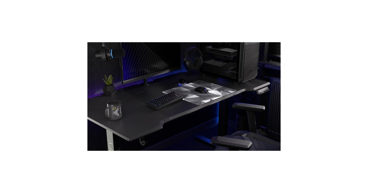 ENDORFYCrystal Black L gaming muismat  (Zwart/grijs)