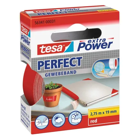 tesa Gewebeband Perfect rot 2,75mx19mm