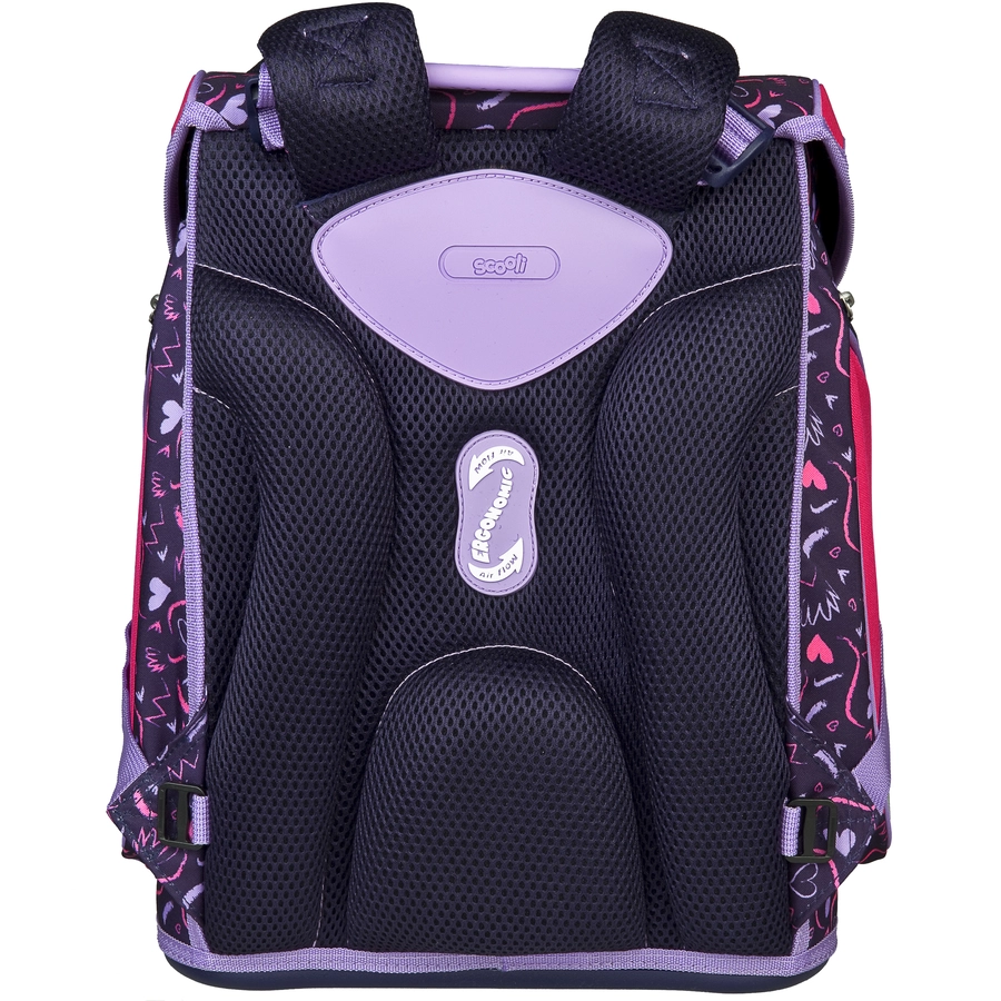 Scooli EasyFit Schulranzen-Set Glow-Edition Heartbeat