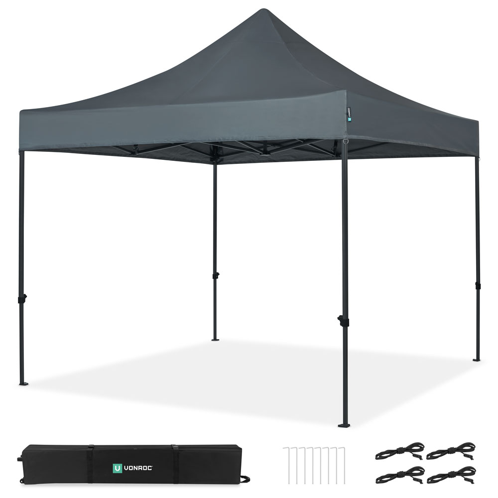 VONROC Premium 3x3m easy-up partytent - Grey
