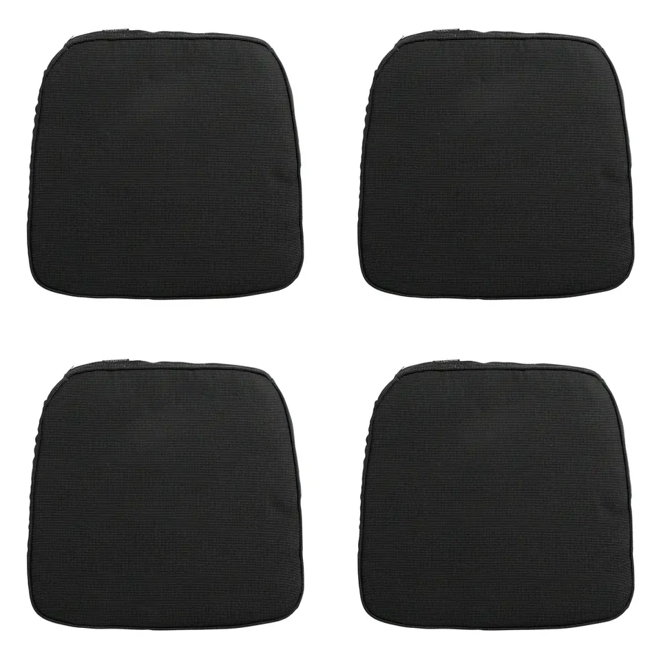 Madison - Zitkussen Wicker Rib black - Ca. 48x48 cm - Set van 4