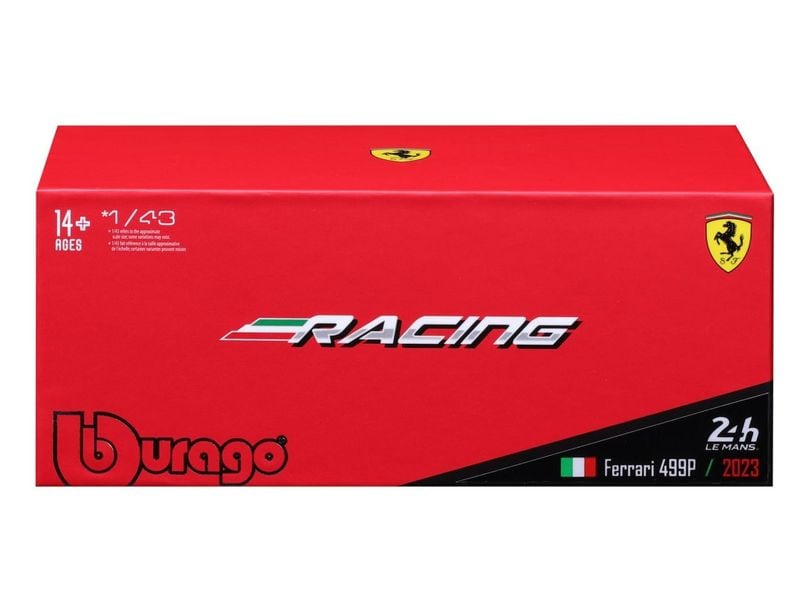 BBurago Ferrari Racing 499P LMH 2023 Rot 1:43 Sammlermodell im Massstab 1:43