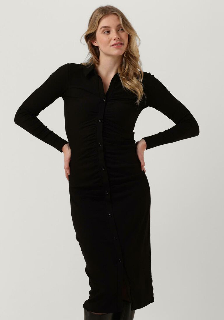 MOVES zwarte moves midi jurk hontun 2675