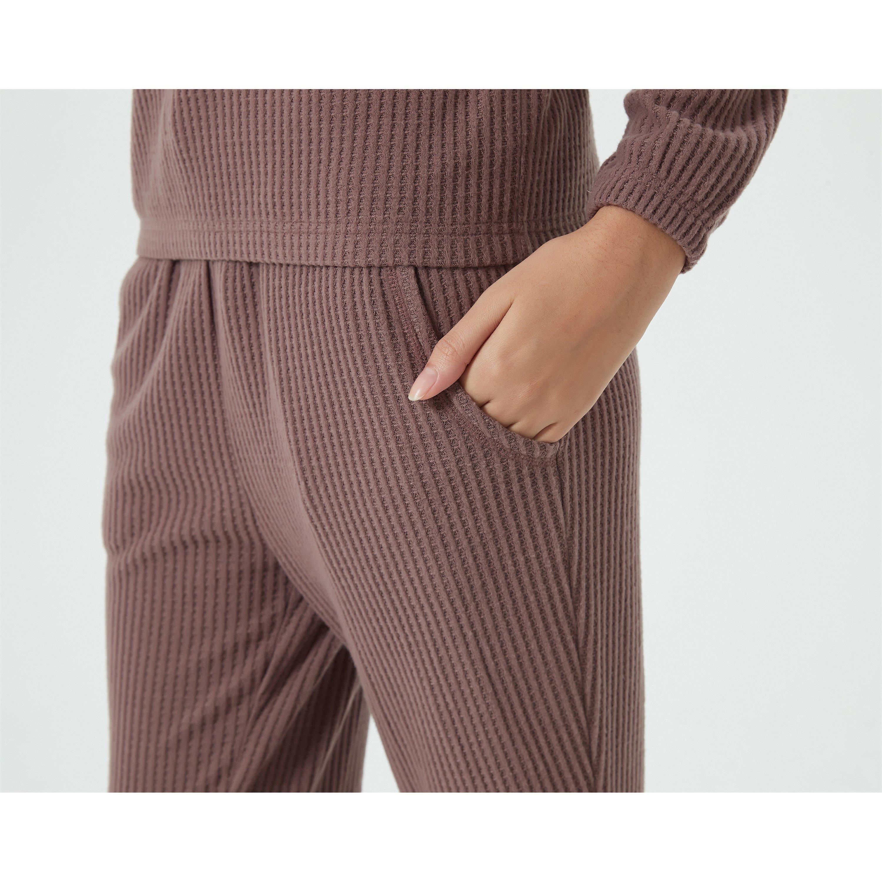 Linea Ladies Soft Touch Waffle Lounge Set