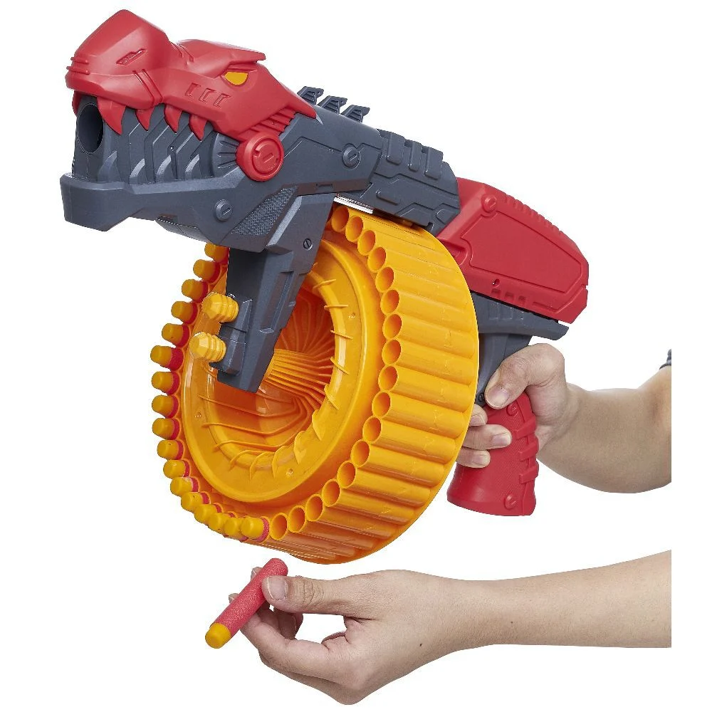 Pistolet dinosaure chargeur 40 fléchettes