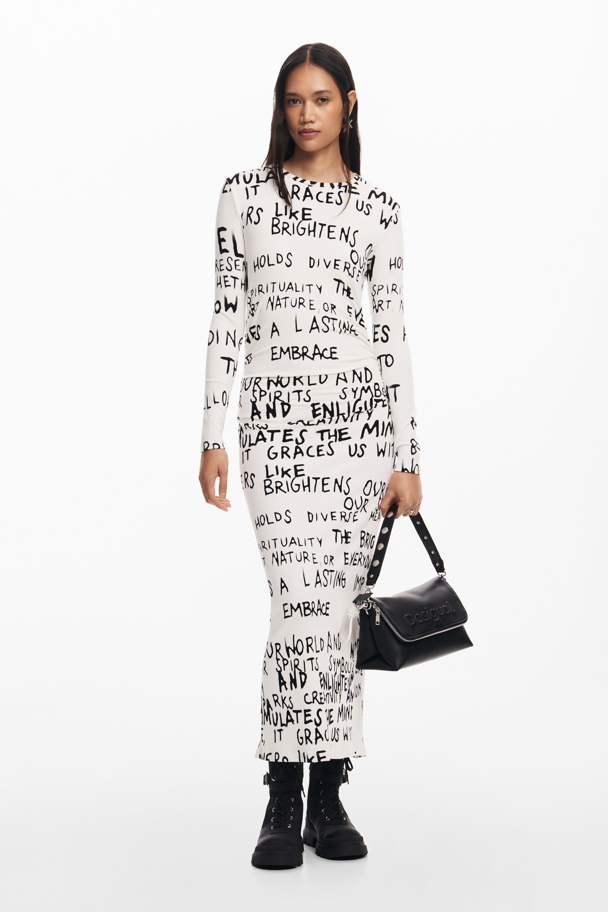 Vestido midi frase