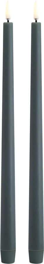 Uyuni LED taper candle, Pine green, Smooth, 2,3x32 cm / 2-pack Pine green